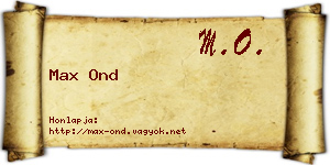 Max Ond névjegykártya